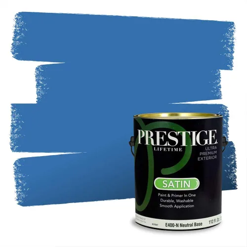 Miniatura 1369 de Pintura Exterior + imprimación PRESTIGE, todo-en-uno, 1 galón, acabado mate, color comparable al Valspar* Royal Gray* VS151-Gris real