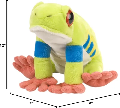 Miniatura 8 de Wild Republic Peluche de rana de árbol de ojos rojos, animal de peluche, regalo para niños, Cuddlekins de 12 pulgadas