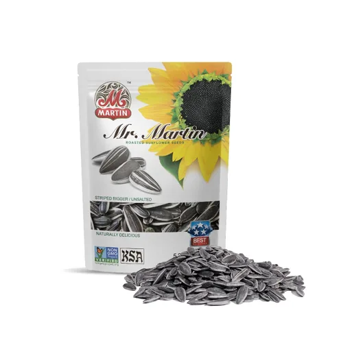 Miniatura 10 de MR. MARTIN Semillas de girasol recién tostadas, jumbo, crujientes, deliciosas, sin OMG, veganas y cetogénicas, aperitivo bajo en sodio, 5.25 onzas