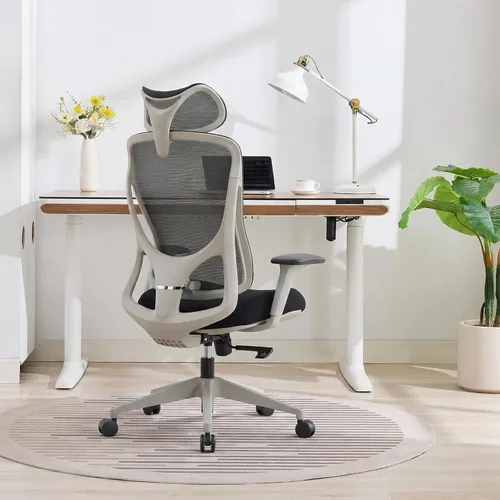 Miniatura 2 de Nouhaus Apertura - Silla ergonómica de oficina, sillas de escritorio de oficina en casa con soporte lumbar ajustable y reposacabezas, soporte Gris