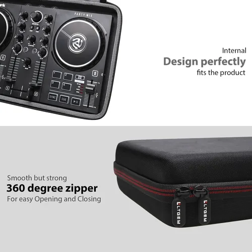 Miniatura 5 de Funda LTGEM para mezclador de DJ Numark Party Mix II o Hercules DJControl Mix Ultra, Negro (Solo la funda)