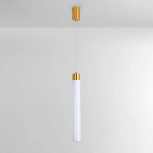 Miniatura 7 de Lámpara colgante de metal de tubo largo para isla de cocina, lámpara colgante de acrílico blanco, moderna de 6000 K, luces colgantes para bar