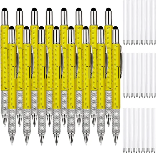 Miniatura 30 de Zhanmai 16 Piezas Bolígrafos Multiherramienta 6 en 1 Juego de Bolígrafos Multi-herramienta con Repuestos para Regalos de Cumpleaños de Hombres