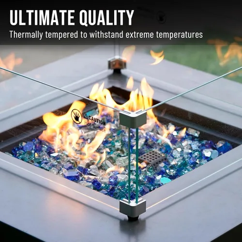 Miniatura 4 de Skyflame Vidrio de fuego mezclado de 10 libras para hoyo de fuego, chimenea, paisajismo, 1/2 pulgada azul aguamarina, platino, azul cobalto