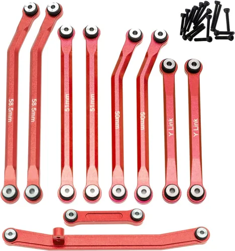 Miniatura 8 de Juego de Eslabones de Alta Limpieza para Barra de Dirección de Conexión de Eslabones para AXIAL 1/24 SCX24 AXI00001 C10 AXI00002 Wrangler JLU Azul