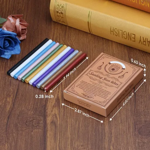 Miniatura 6 de Kit de sellado de cera, 40 varillas de cera de sellado azul con pistola de pegamento + 2 bolígrafos de sello de cera para sello de cera, ideal