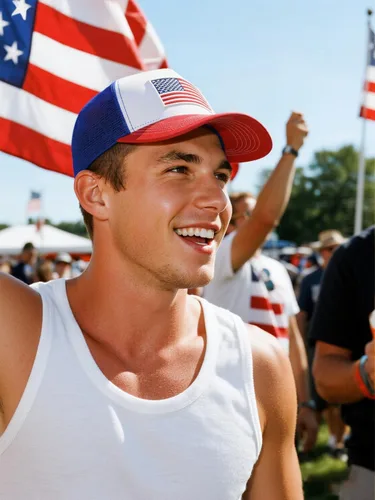 Miniatura 3 de Gorra de béisbol con la bandera estadounidense para hombres y mujeres, gorra de béisbol ajustable con malla trasera