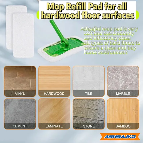 Miniatura 4 de Paquete de 4 almohadillas de repuesto reutilizables para trapeador Swiffer Sweeper, fuerte poder de absorción, almohadillas de repuesto de mopa