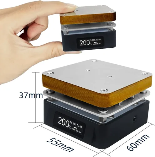Miniatura 8 de SEQURE Placa de Soldadura Eléctrica, Estación de Soldadura de Precalentamiento Mini OLED de 25V 95W, Calentador de Retrabajo con Calefacción