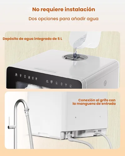 Miniatura 6 de HAVA 2025 NUEVO Lavavajillas de mostrador mejorado con suavizador de agua y eficiencia energética mejorada, lavavajillas portátil con 8 programas