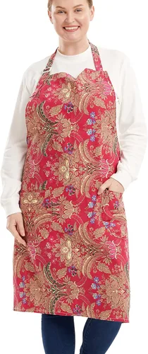 Miniatura 23 de Delantales de algodón y lino para hornear, talla grande, para mujer, con bolsillos, cocina