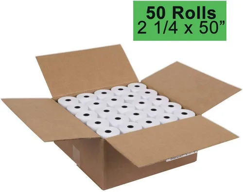 Miniatura 4 de Papel térmico de 2 1/4, 50 rollos para máquina de tarjetas de crédito, rollo de papel de recibo de registro POS (2 1/4 pulgadas x 50 pies)