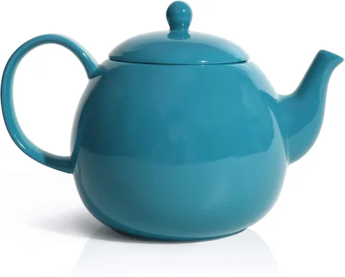 Miniatura 16 de Sweese Tetera de porcelana de 27 onzas con infusor para té de hojas sueltas, gris azulado
