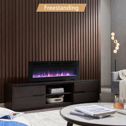 Miniatura 3 de Efiretric® Grace - Chimenea eléctrica 3 en 1 de 50 pulgadas de ancho (EF451), independiente, montada en la pared, empotrada, efecto de llama de 9
