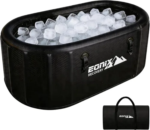 Miniatura 8 de Upgrade - Bañera de hielo ovalada grande de 123 galones para atletas, bañera portátil, plegable, multicapa, bañeras con cubierta, bañera fría