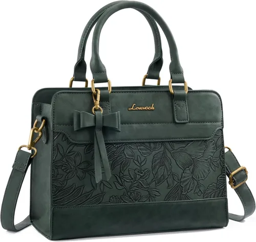 Miniatura 7 de LOVEVOOK Carteras para mujeres, Bolso tote de cuero y carteras, Bolso bandolera cruzado con asa superior con cremallera Negro/Blanco/Marrón