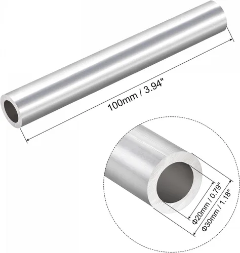 Miniatura 2 de uxcell 6063 Tubo redondo de aluminio 1.181 in OD 0.787 in Diámetro interior 7.874 in Longitud Tubería 3 PC