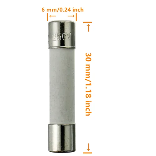 Miniatura 3 de T7AL250V 20 fusibles de tubo de cerámica de soplado lento de 0.236x1.181 in 0.24 x 1.18 pulgadas 7A 250V