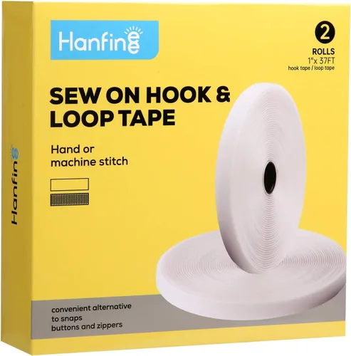 Cinta de velcro para coser de 1 pulgada de ancho, cinta de bloqueo de tela de nailon no adhesiva para manualidades de costura, bricolaje, ropa,