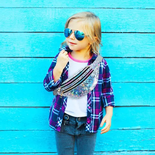 Miniatura 7 de 2 Piezas Holographic Fanny Pack Metallic Color Sport Waistbag para Mujeres Hombres Niños, Diamond Holographic Sliver and Black