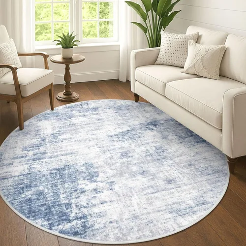 Miniatura 240 de IOHOUZE Alfombra pequeña abstracta de 2 x 3 pies, alfombra de entrada lavable para entrada interior, alfombras con respaldo de goma, alfombra gris