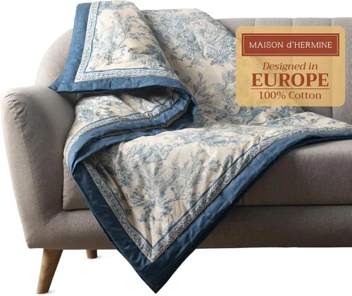 Maison d' Hermine Manta para sofá, ligera y suave, cálida y transpirable, de algodón, para cama, para niñas, niños, mujeres, hombres, regalos, sofá,