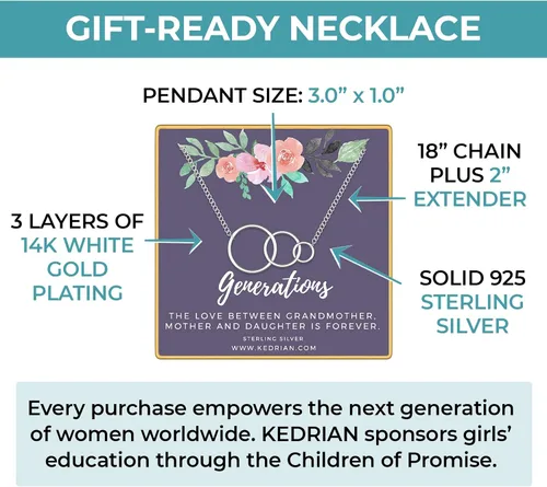 Miniatura 5 de KEDRIAN Collar para tía, collares con colgante de plata de ley 925, regalos para la mejor tía de sobrina y sobrino, regalos del día de la madre