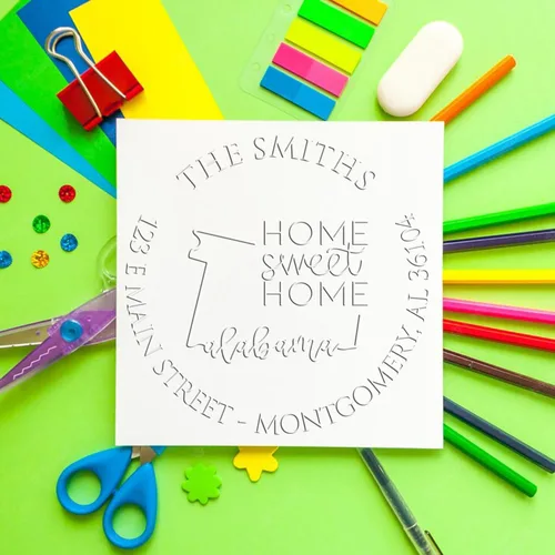Miniatura 29 de Sello en relieve de dirección personalizado para nuevos propietarios de viviendas, sello redondo de 1-5/8 para dirección de casa, estampado