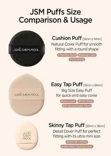 Miniatura 3 de JUNG SAEM MOOL Puff de cojín de cobertura natural para ajuste suave con forma redonda 5.3 cm