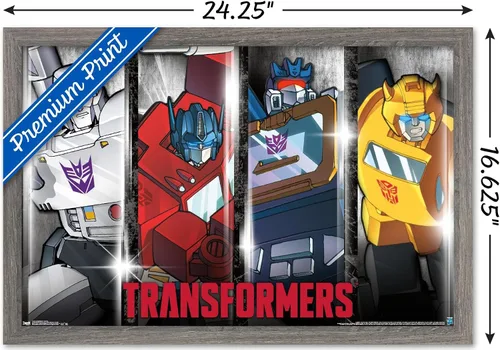 Miniatura 3 de Trends International Hasbro Transformers - Póster de pared clásico, 14.725 x 22.375 pulgadas, versión enmarcada de madera de granero