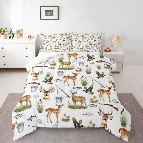 Miniatura 40 de Erosebridal Juego de edredón de tiburón, tamaño individual, juego de ropa de cama de vida oceánica para niños y niñas, color verde azulado