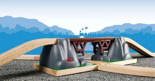 Miniatura 2 de BRIO World Puente colapsable para set de trenes de madera - Accesorio de 3 piezas - Certificado FSC - Compatible con BRIO Railway y sets de vías