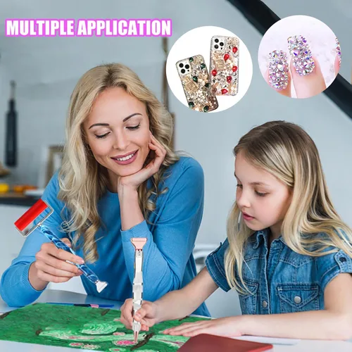 Miniatura 5 de Heyseri Juego de 14 herramientas de accesorios para bolígrafos de pintura de diamante, exquisitas puntas de metal de acero inoxidable, bolígrafo Oro