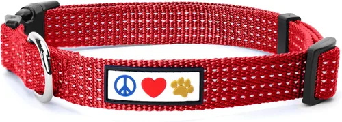 Miniatura 30 de Pawtitas - Collar reflectante para perro - Nombre y número de teléfono personalizados, ajustable para perros pequeños y cachorros - Morado Púrpura