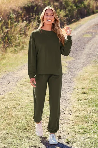Miniatura 90 de Prettygarden - Conjunto de pijama de dos piezas para mujer, diseño de teñido anudado, sudadera informal de manga larga con pantalones largos, ropa
