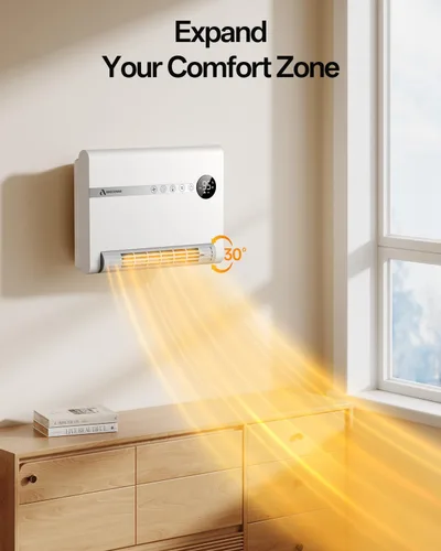 Miniatura 5 de Calentador de pared, calentador de espacio para recámara, calentadores eléctricos PTC de 1500 W de calentamiento rápido para uso en interiores