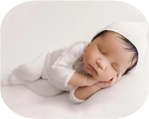 Miniatura 4 de Accesorios de fotografía para recién nacidos, trajes para niños y niñas, gorro y mameluco con pies, conjunto de disfraz para sesión de fotos Cuero