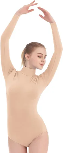 Miniatura 5 de Leotardo de cuello alto, manga larga, elastano, entrenamiento, fitness, body para mujer