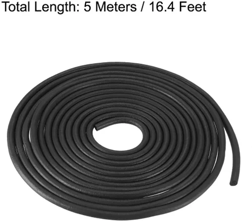 Miniatura 2 de uxcell Tira de goma de espuma de sellado de 0.118 in de diámetro 16.4 ft de largo, color negro