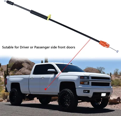 Miniatura 5 de Cable de pestillo de puerta de 16.5 pulgadas compatible con Chevy Silverado Tahoe Yukon Sierra Escalade 2007-2014, puertas delanteras laterales