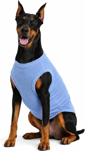 Miniatura 16 de Lovelonglong Ropa para mascotas de verano 2019, ropa para perro, camisetas en blanco, camisetas acanaladas, chalecos de hilo superior para perros