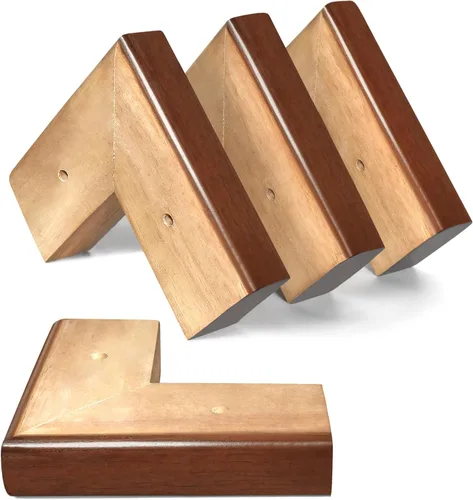 Miniatura 14 de Patas de madera maciza para muebles, elevadores de cama en forma de L, patas de muebles para sofá, sillón, cómoda, gabinete, mesa, pies de sofá