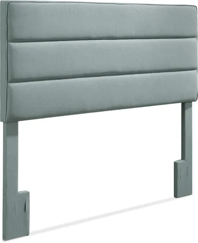 Miniatura 10 de Serta Palisades - Cabecero acolchado tapizado, marco de altura ajustable, diseño moderno copetudo, tela suave con textura de lino, tamaño Queen, Azul