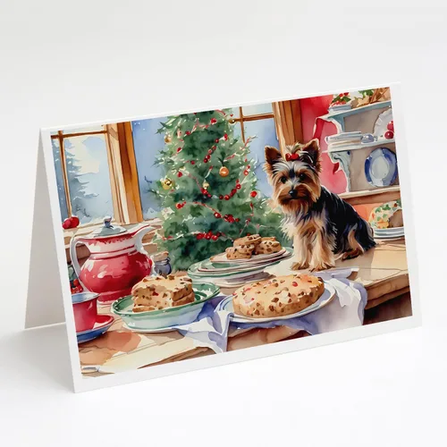 Miniatura 66 de Caroline's Treasures DAC3884GCA7P Paquete de 8 tarjetas en blanco de Navidad con galletas de husky siberiano Tarjetas de felicitación con sobres