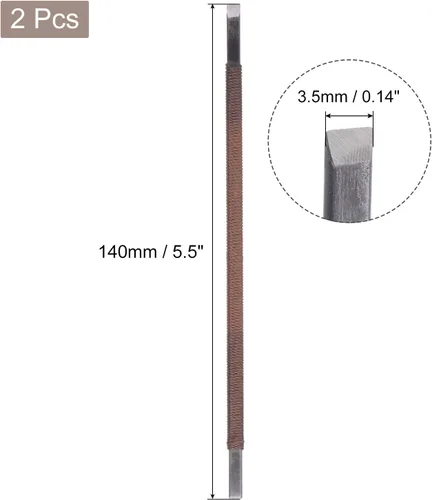 Miniatura 2 de uxcell Cuchillo para tallar cinceles de madera, 0.138 in de acero al manganeso punta plana herramienta de mano para carpintería Graver 5.512 in