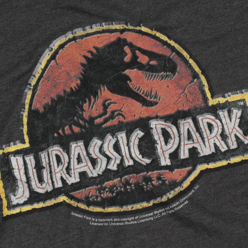 Miniatura 2 de Jurassic Park Stone Logo Camiseta para adulto, colección Charcoal
