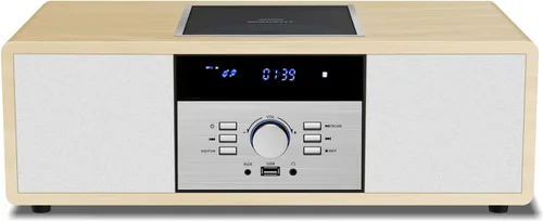 Sistema estéreo Bluetooth para el hogar con reproductor de CD, sistema de música de alta fidelidad de madera vintage con Bluetooth, radio FM,