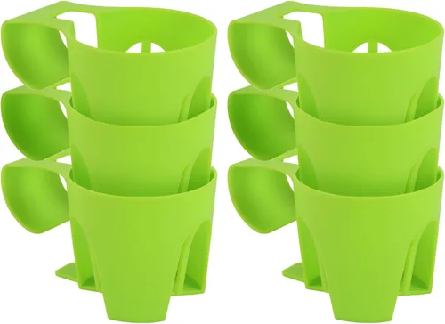 Miniatura 12 de TonGass Paquete de 6, portavasos blancos para piscinas sobre el suelo, compatibles con piscina sobre el suelo con barra superior redonda de 2