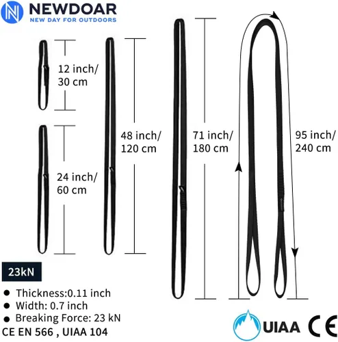 Miniatura 3 de NewDoar 16mm Cuerda de Escalada Certificada UIAA CE, 23KN Certificada EN566, Cordón Utilitario para Escalada en Roca, Creación de Sistemas