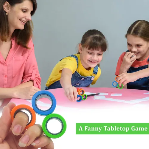 Miniatura 2 de Dermasy Juego de 3 piezas de anillos magnéticos para aliviar el estrés y la ansiedad, gran regalo para adolescentes, niños y adultos con TOC, TDAH